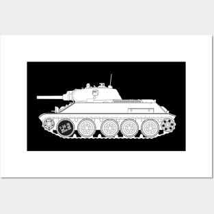 T-34-76 of the 1940 model with the L-11 cannon. USSR Tank Posters and Art